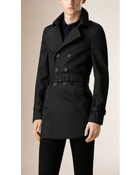 Burberry Prorsum Double Breasted Cotton Trench Coat
