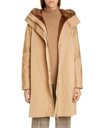 Lafayette 148 New York Sinclair Couture Cloth Coat With Genuine Mink