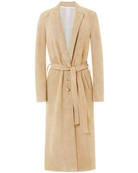 Wes Gordon Single Breasted Belted Trench Coat Sand