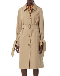 Burberry Tie Cuff Single Breasted Trench Coat