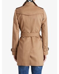 Burberry Wool Cashmere Trench Coat With Fur Collar