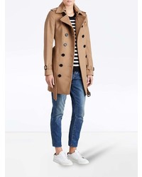 Burberry Wool Cashmere Trench Coat With Fur Collar