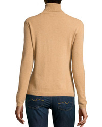 Neiman Marcus Cashmere Turtleneck Sweater Camel