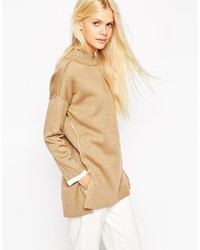 Asos Collection Bonded Sweater With Turtleneck