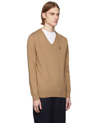 Polo Ralph Lauren Beige Cotton V Neck Sweater