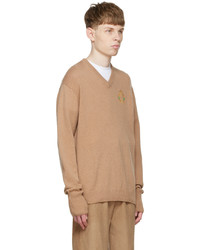 Manors Golf Brown Lambswool Sweater