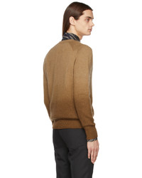 Tom Ford Brown V Neck Ombre Sweater