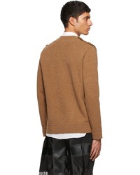 Burberry Brown Wool V Neck Sweater