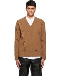 Burberry Brown Wool V Neck Sweater