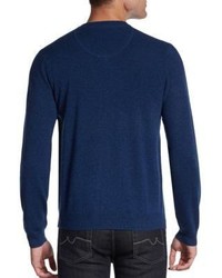 Saks Fifth Avenue BLACK Cashmere V Neck Sweater