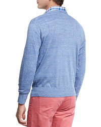 Peter Millar Lightweight Wool Linen V Neck Sweater