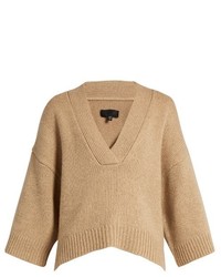 Nili Lotan Logan V Neck Cashmere Blend Sweater