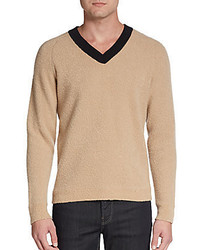 Burberry Silk Cashmere Blend V Neck Sweater