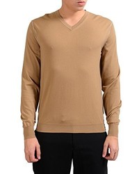 Malo Wool Brown V Neck Light Pullover Sweater Us M It 50