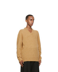Lemaire Yellow Shetland Wool V Neck Sweater
