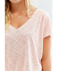 Tee Party Project Social T Textured Knit V Neck Tee