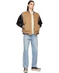 Tanaka Beige Pink Skadium Bomber Jacket