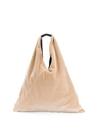 Tan Velvet Tote Bag