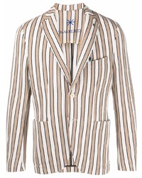 Manuel Ritz Striped Single Breasted Jersey Blazer