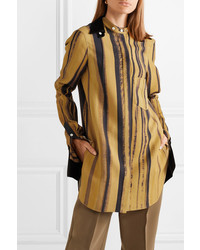 Peter Do Oversized Med Striped Wool And Cady Shirt