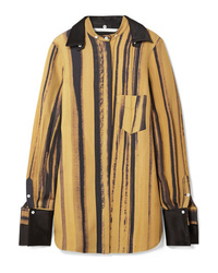 Peter Do Oversized Med Striped Wool And Cady Shirt