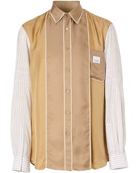 Burberry Panelled Pinstriped Shirt