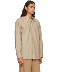 Dries Van Noten Tan Striped Croom Oversized Shirt