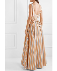 Brock Collection Oriana Striped Stretch Cotton Poplin Maxi Dress
