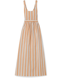Brock Collection Oriana Striped Stretch Cotton Poplin Maxi Dress