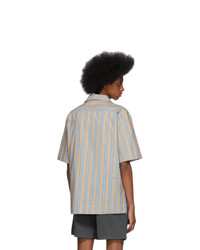 Acne Studios Brown And Blue Striped Simon Shirt