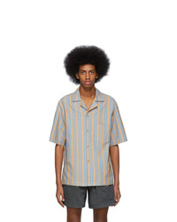 Acne Studios Brown And Blue Striped Simon Shirt
