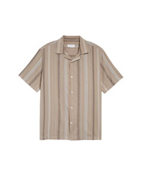 Saturdays Nyc Canty Bay Stripe Short Sleeve Button Up Camp Shirt