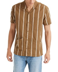 Madewell Easy Regular Fit Stripe Short Sleeve Camp Shirt