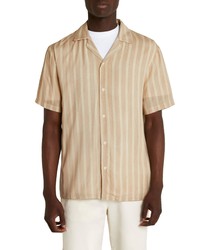 River Island Short Sleeve Button Up Shirt In Ecru At Nordstrom