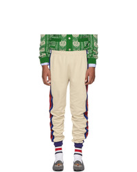 Gucci Beige And Blue Striped Lounge Pants