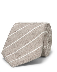 Canali 8cm Striped Slub Linen And Silk Blend Tie