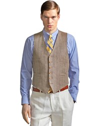 Brooks Brothers The Great Gatsby Collection Light Brown Linen Vest