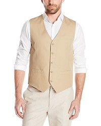 Perry Ellis Solid Slub Linen Cotton Suit Vest