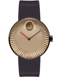 Movado 40mm Edge Watch With Silicone Strap Brown