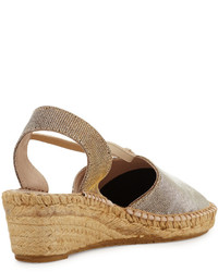 Andre Assous Andr Assous Hailey Shimmery Demi Wedge Espadrille Pump Champagne