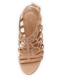 Charles by Charles David Apollo Laser Cut Wedge Sandal Nude