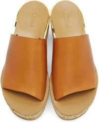 Chloé Brown Camille Wedge Mules