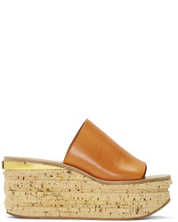 Chloé Brown Camille Wedge Mules
