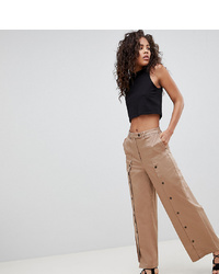 Asos Tall Asos Design Tall Wide Leg Trousers With Button Front
