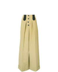 Rosie Assoulin Button Front Wide Leg Trousers