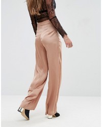 Glamorous High Waist Wide Leg Pants In Luxe Fabric
