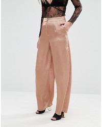 Glamorous High Waist Wide Leg Pants In Luxe Fabric