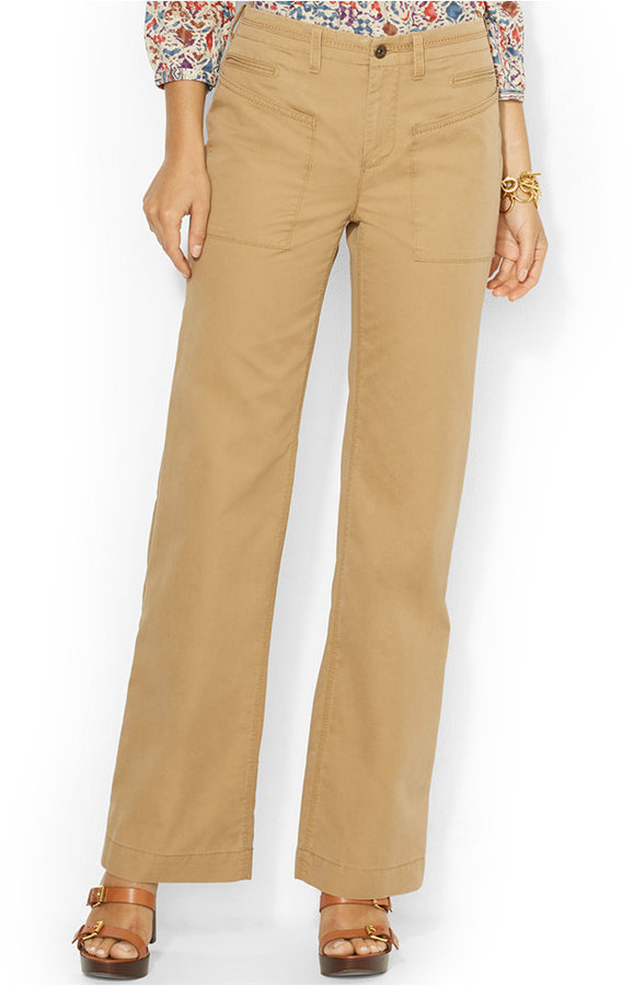 Lauren Ralph Lauren Lauren Jeans Co Patch Pocket Wide Leg Pants, $99 |  Macy's | Lookastic