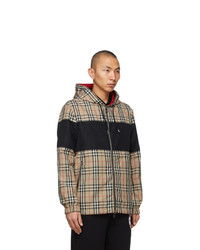 Burberry Beige And Red Vintage Check Shropshire Anorak Jacket