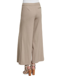 Ralph Lauren Collection Beatriz Wide Leg Cropped Pants Taupe